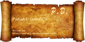Pataki Donát névjegykártya